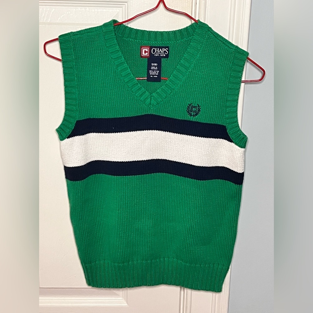 Chaps Green Formal V-Neck
